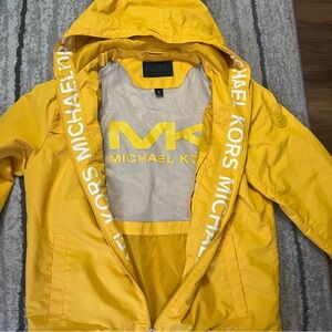 Michael Kors yellow windbreaker, water resistant jacket, medium